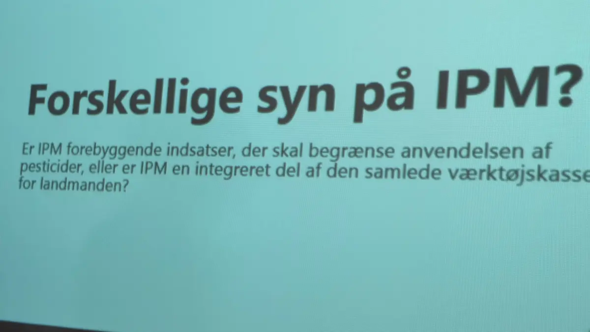 - Spørgsmålet er, om IPM for landmændene eller landbruget i højere grad er en integreret del af en samlet værktøjskasse.