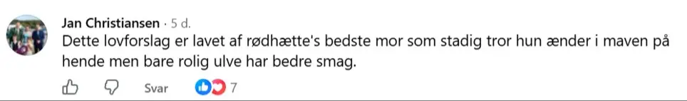 Kommentar til artikel om Tove Sørensen og borgerforslaget.
