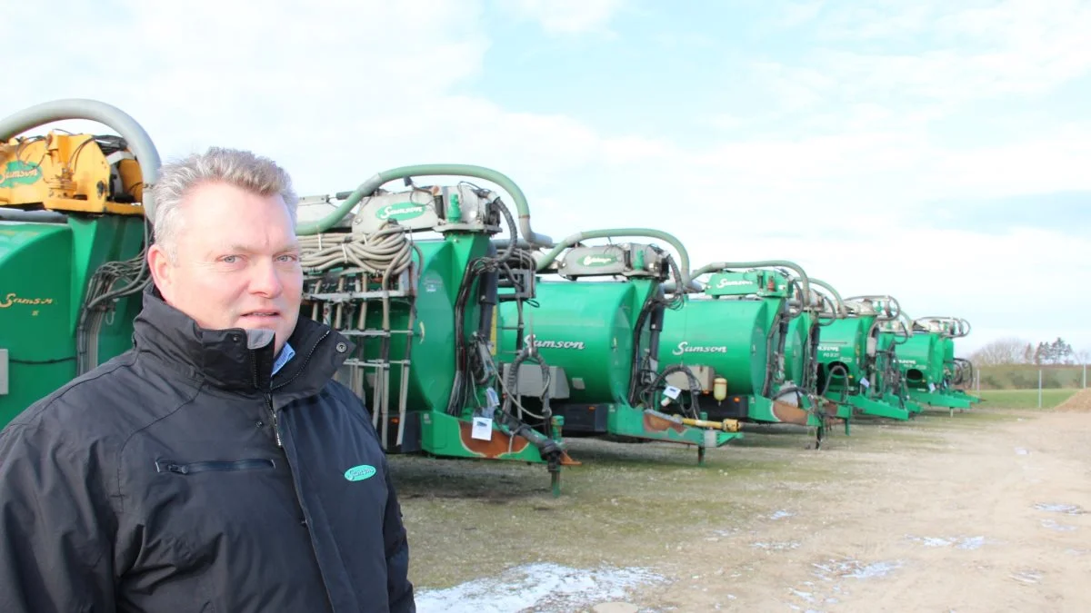 - Sæson 2018 er en stor succes for os. Vi har fået 90 nye Samson-maskiner ud at køre og det er langt over de forventninger, vi havde til sæsonen, udtaler administrerende direktør for Samson Agrolize A/S, Henrik Kirketerp-Møller. (Foto: Per Jørgensen)