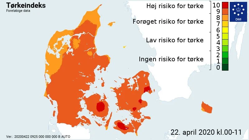 Tørkeindeks 22. april 2020