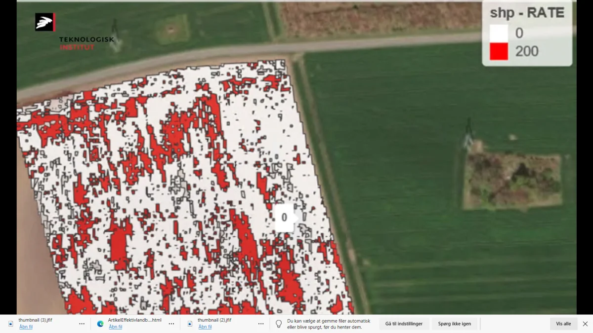 Teknologisk Institut arbejder videre her i 2021 med at forbedre tildelingskort lavet ud fra droneoverflyninger.
