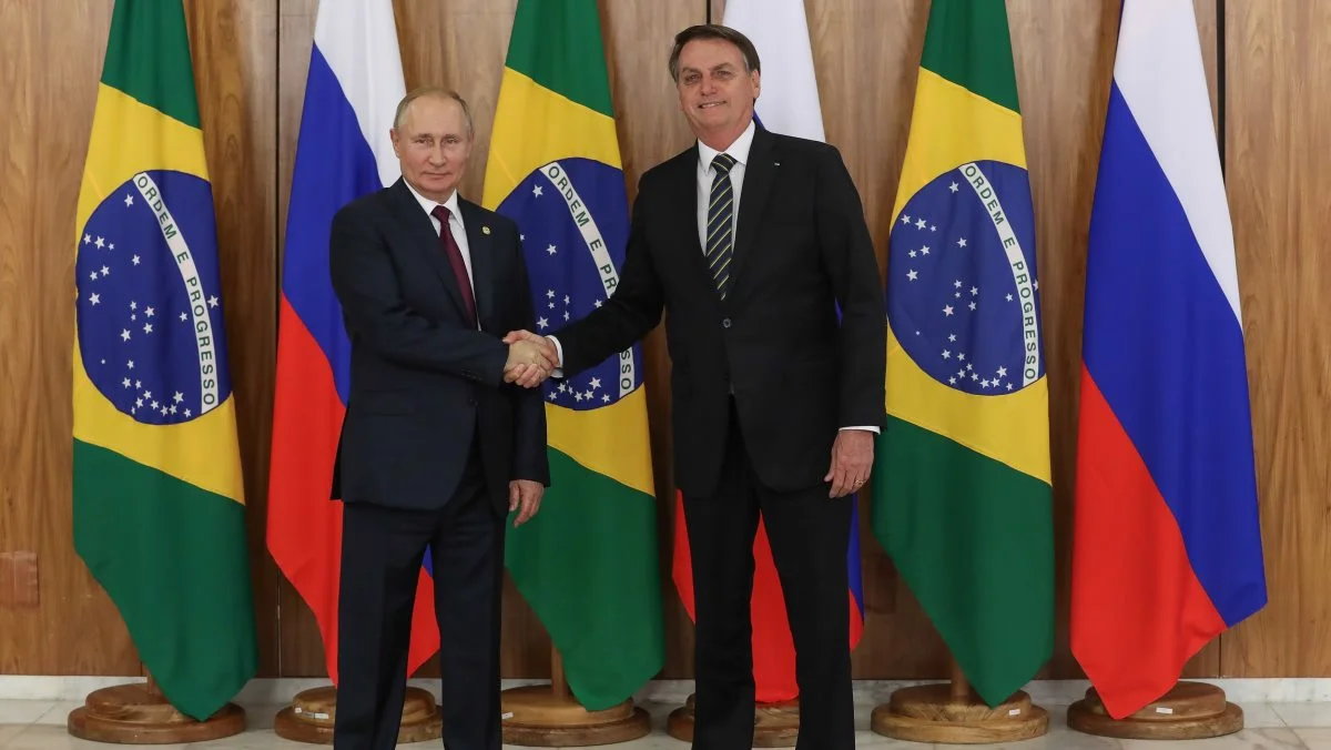 Præsidenterne Vladimir Putin og Jair Bolsonaro har drøftet muligheden for at Rusland åbner yderligere op for import af kød fra det sydamerikanske land. Arkivfoto: Marcos Corrêa/PR.