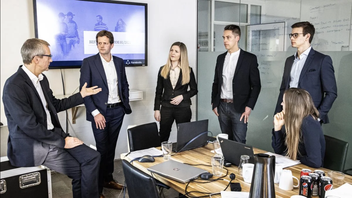 Her ses bestyrelsen i Farmbrella. Virksomheden har siden november 2020 lanceret Bestyrelsesnetværket, hvor der bruges en algoritme til at sammensætte bestyrelser og advisory boards. PR-foto.