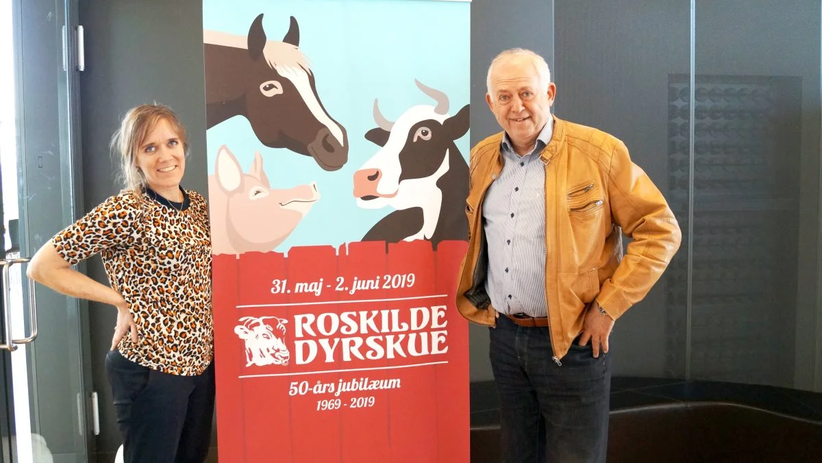Charlotte Frimer Petersen og Povl Fritzner har kørt et tæt parløb i mange år - her op til Roskilde Dyrskues 50-års jubilæum i 2019, der samlede over 113.000 besøgende.