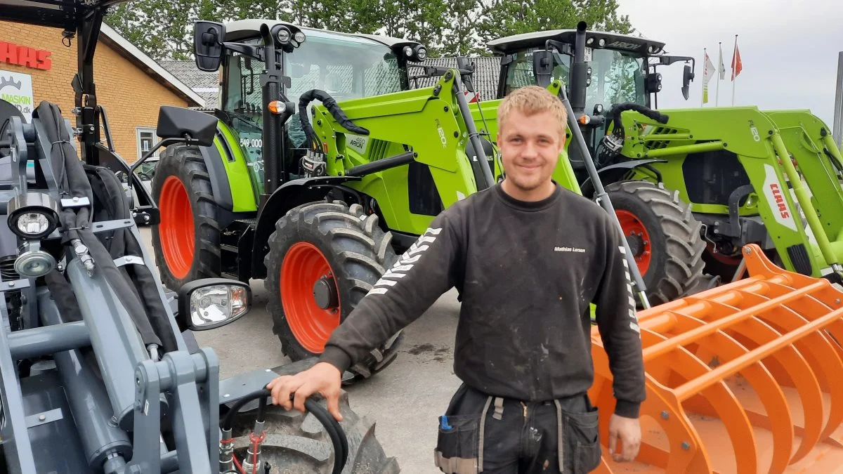 Mathias Larsen, Maskinland A/S, har netop skudt Loader Tour i gang, hvor der over 100 steder kan opleves læssemaskiner fra maskinforretningen - både ude hos landmændene og hos maskinforretningen selv. Foto: John Ankersen
