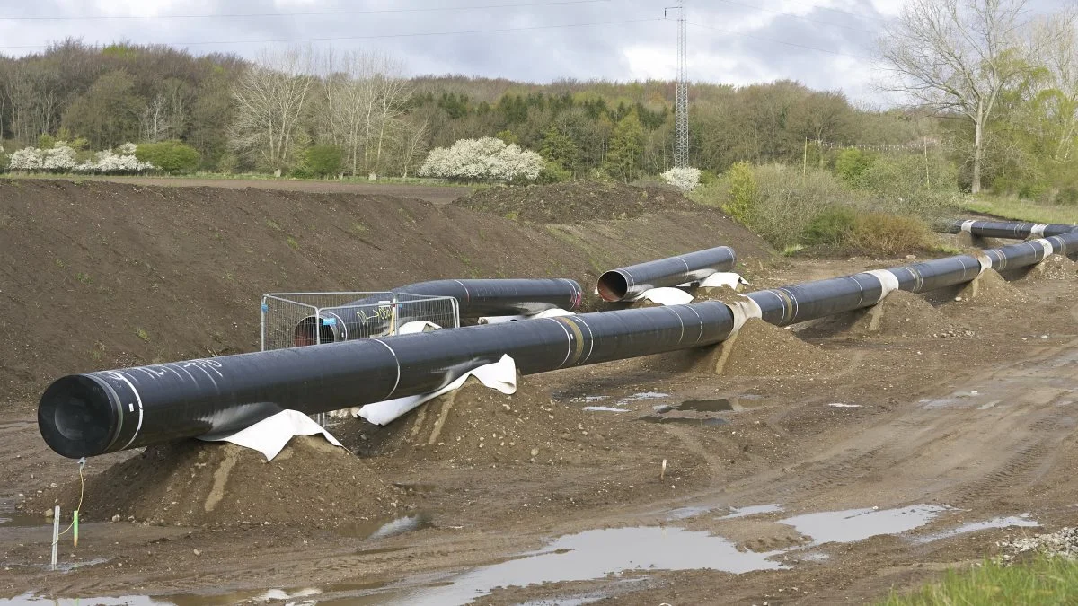 Flere steder, som her på Fyn, har arbejdet med Baltic Pipe-ledningen ligget stille længe. Men snart bliver arbejdet genoptaget, oplyser Energinet. Foto: Erik Hansen