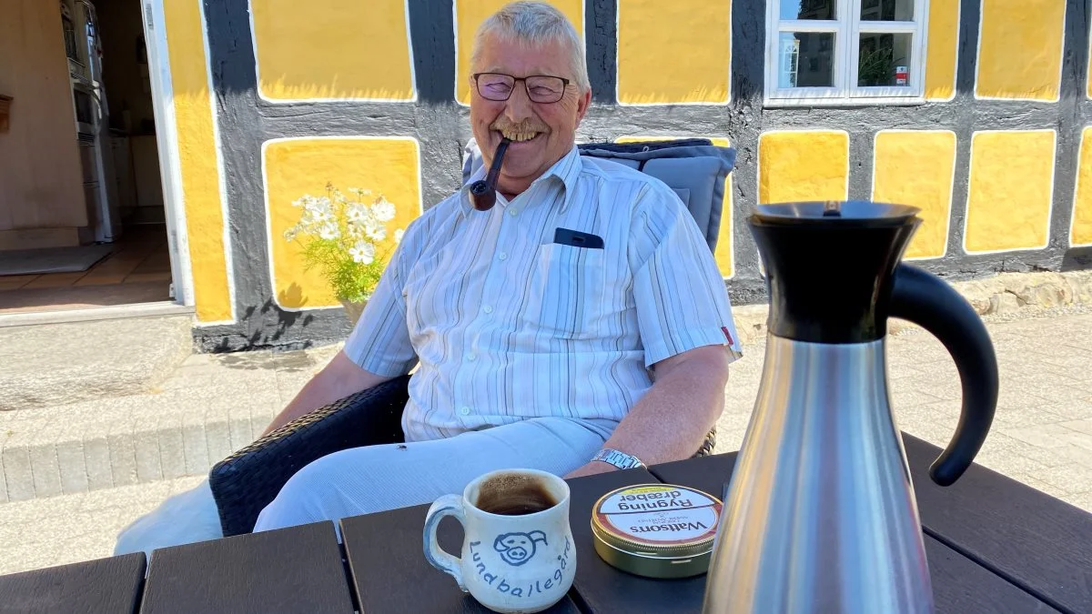 Lundballegaard i Ingerslev på Djursland har været i familien Gæmelkes hænder siden 1861. I dag bor Hans Gæmelke, formand for Djursland Landboforening, på ejendommen. Han er netop fyldt 60 år. Foto: Djursland Landboforening.