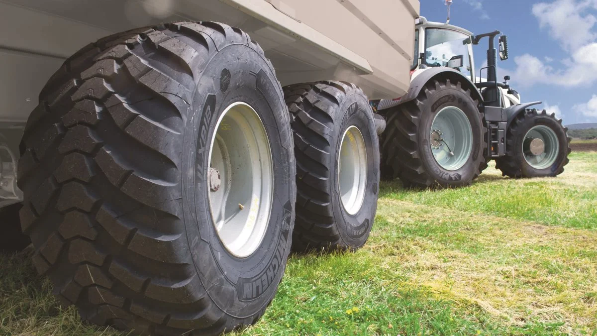 Der er pæne fordele ved flere af de nye dæktyper, som Michelin har sendt på markedet specielt rettet mod landbrug. Her ses en af de nye størrelser i Trailxbib-serien.