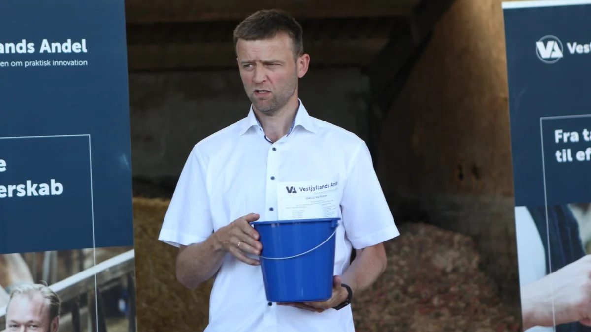 Preben Tang, Vestjyllands Andel, opfordrede slagtekalveproducenterne til at gå efter spraytørret frem for mekanisk tørret mælkepulver. Foto: Christian Carus