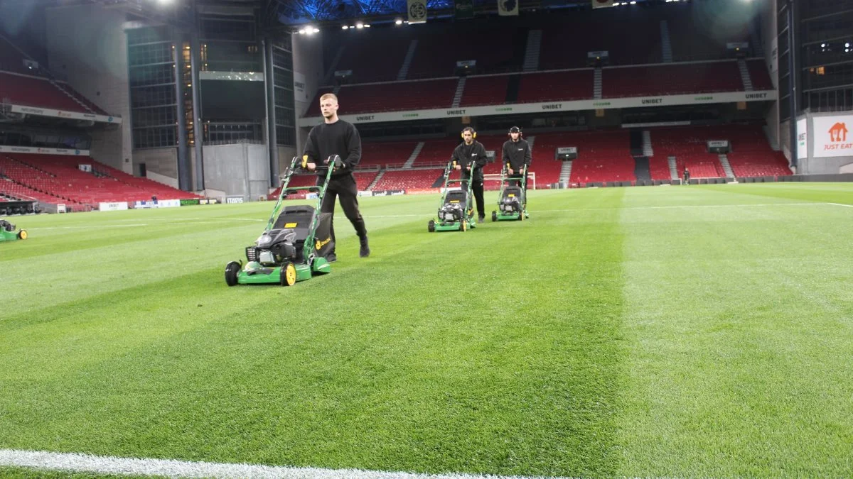 Før OL i golf var der tale om grønt dansk græs fra DLF på banerne i 36 af de 51 fodboldkampe under EM. Foto: DLF