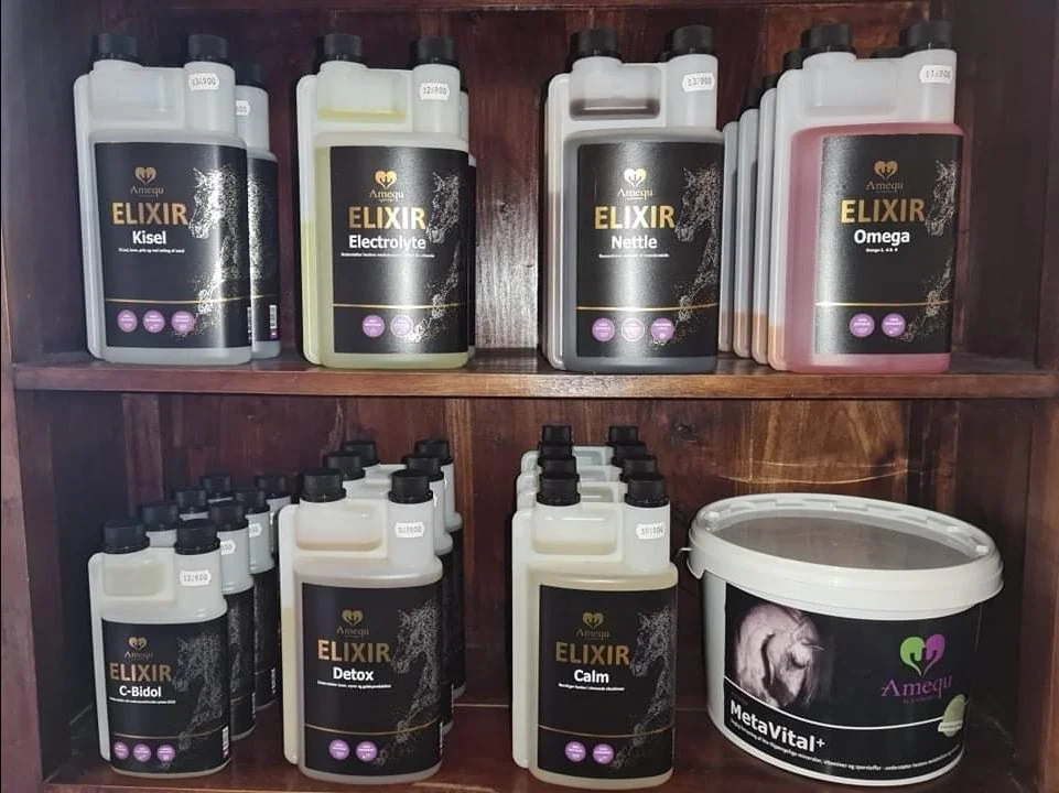 Produkterne i Amequ Elixir-serien er testet i et stort omfang på konkurrenceheste, såvel som heste i vedligehold.