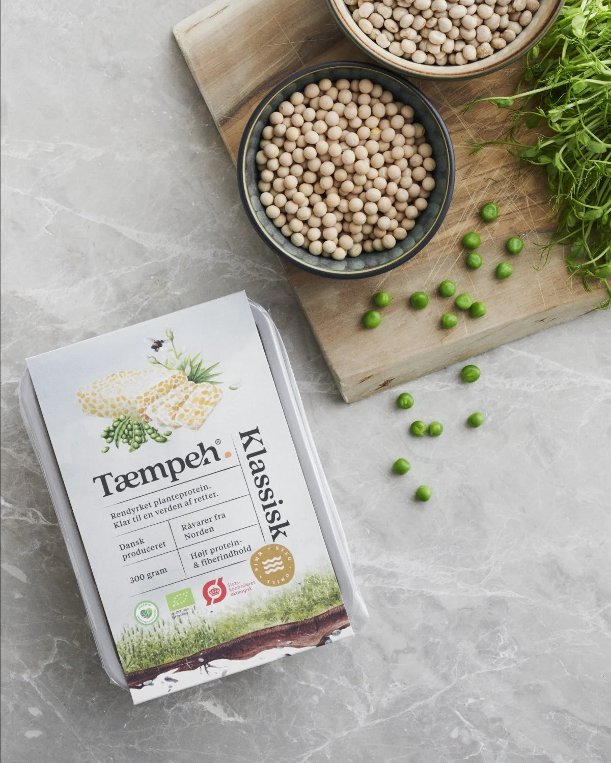 Foodtures tæmpeh er lavet af lupin-bønner og flækærter. Foto: Foodture