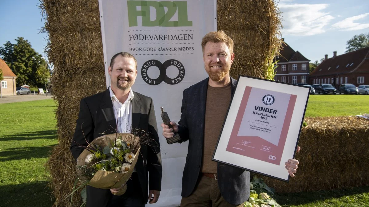 Årets privatslagter for 2021 blev Jacob Nielsen, Slagter Jacob i Kalundborg. Foto: Carsten Andersen