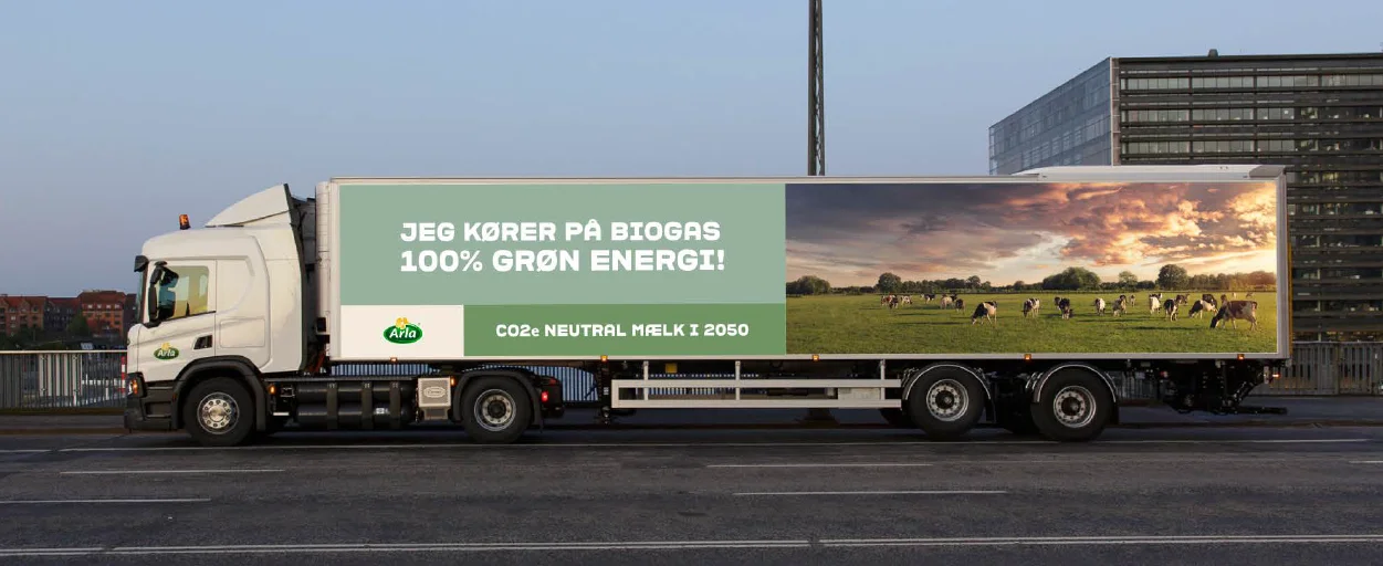 Investeringerne i biogasdrevne lastbiler er ikke spildt, mener transportministeren. Her ses en af de biogasdrevne lastbiler, som Arla har investeret i. 
