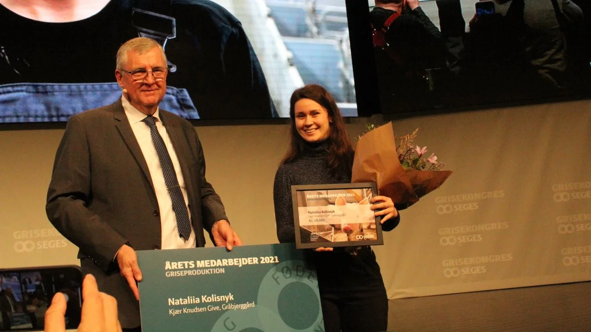 Vinderen af prisen blev Nataliia Kolisnyk fra Ukraine, der arbejder for Kjær Knudsen Give, Gråbjerggård. Foto: Alexander Dornwirth