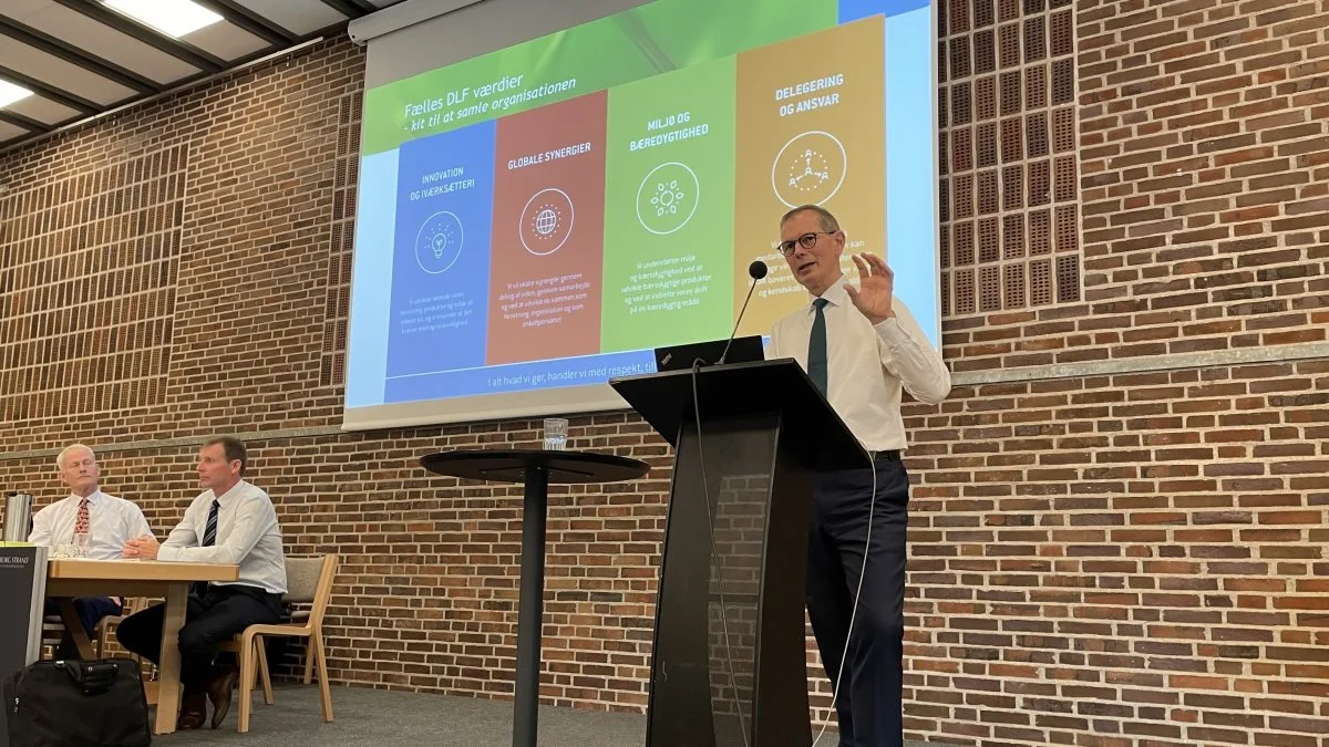 Truels Damsgaard, administrerende direktør i DLF, glæder sig over, at DLF kan præsentere rekordstort resultat og afregning til ejerne. Foto: Steven Andersen