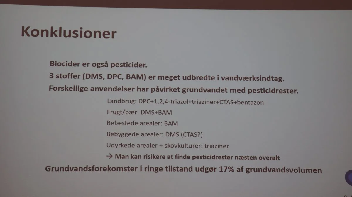 Konklusioner på, hvilke stoffer vi finder i grundvandet af Anders R. Johansen, Geus.