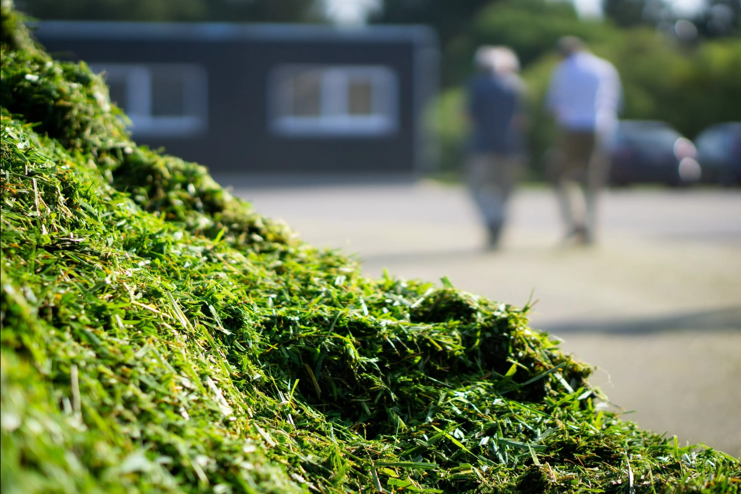 Når græsset bearbejdes, produceres græsprotein, som allerede nu bliver anvendt som foder til høns. Derudover er der to restprodukter: Dels brunsaft, dels en presserest. Begge dele afsættes til biogas-produktion.