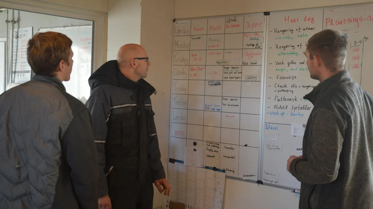 Det ligger nogenlunde fast, at der afholdes tavlemøde hver 14. dag på Ulvsbjerggård, og for Hans Rasmussen har det været en del af driftsstyringen i over 10 år nu.