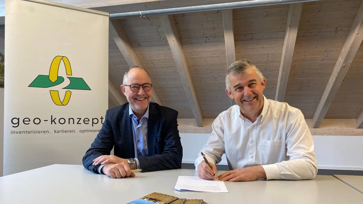 Fra venstre: Lars Torbensen, CEO, Agrointelli og Thomas Muhr, CEO, geo-konzept.
