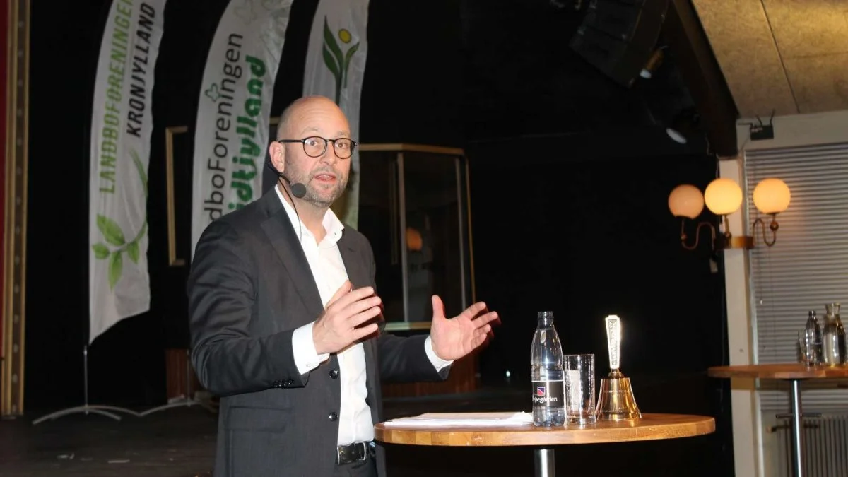 Fødevareminister Rasmus Prehn, (S), var november inviteret som gæstetaler ved en stor landbrugskonference i Brædstrup, hvor emnet var landbrugsaftalen, som både han og Landbrug & Fødevarer ser muligheder i. Foto: John Ankersen