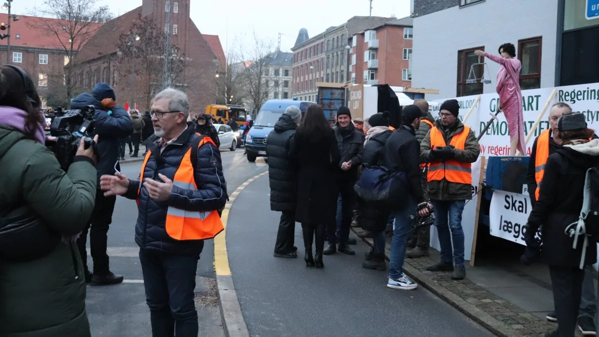 De landsdækkende medier var til stede ved landmændenes demonstration. Foto: Jørgen P. Jensen 