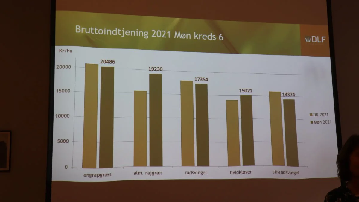 På Møn ligger bruttoindtjeningen i frø pænt i forhold til landsgennemsnittet.