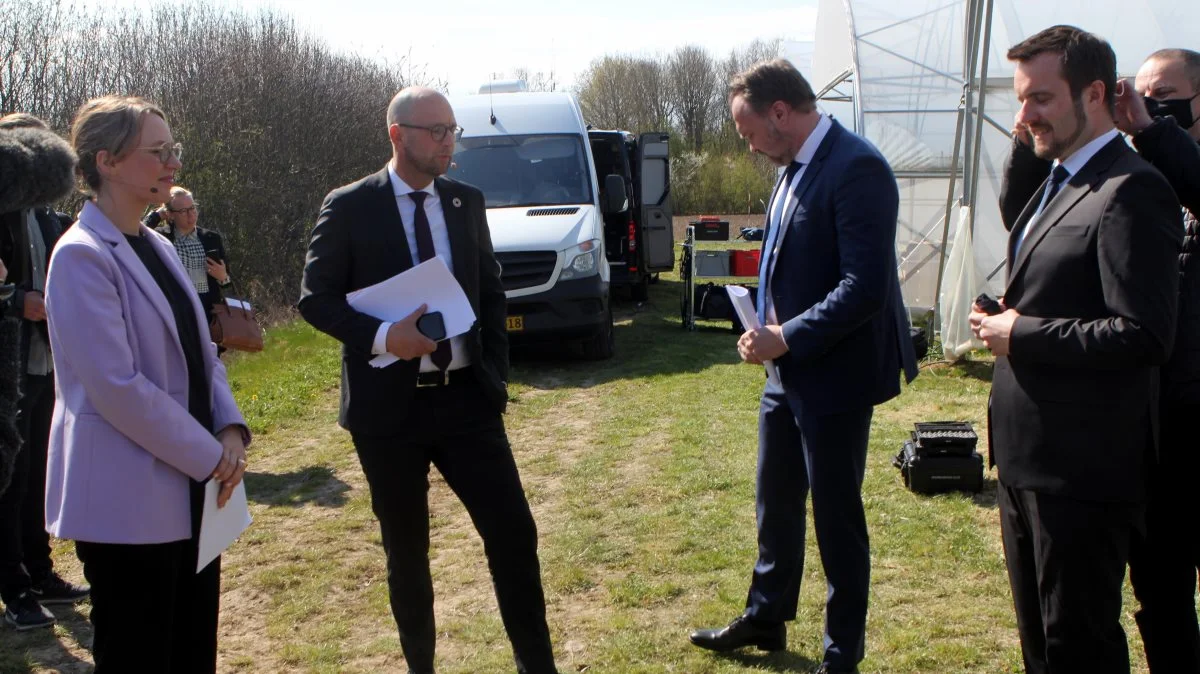 Lea Wermelin, Rasmus Prehn, Dan Jørgensen og Simon Kollerup var sammen om at præsentere regeringens udspil på klimaområdet for landbruget. Arkivfoto