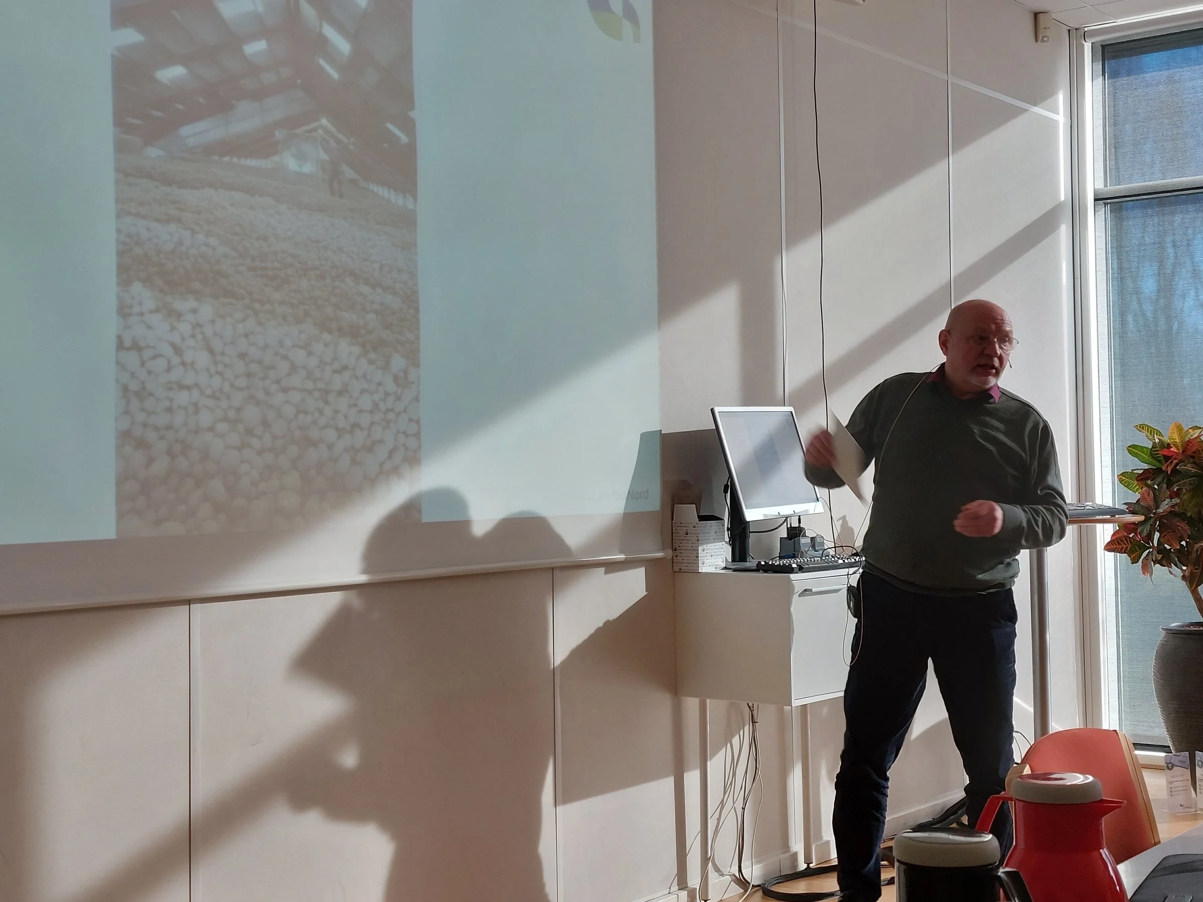 Palle Joest Andersen afsluttede programmet på LandboNords Kartoffeldag med en beretning om tilgangen til kartoffeldyrkning på Joest Landbrug øst for Hjørring. Foto: Kasper Stougård 