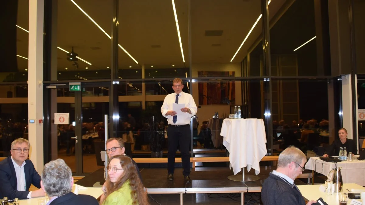 Det var en glad og tilfreds Gefion-formand Torben Hansen, der kunne konstatere, at der var stort flertal for en fusion mellem Gefion og DLS til Landboforeningen VKST. Foto: Henning K. Andersen
