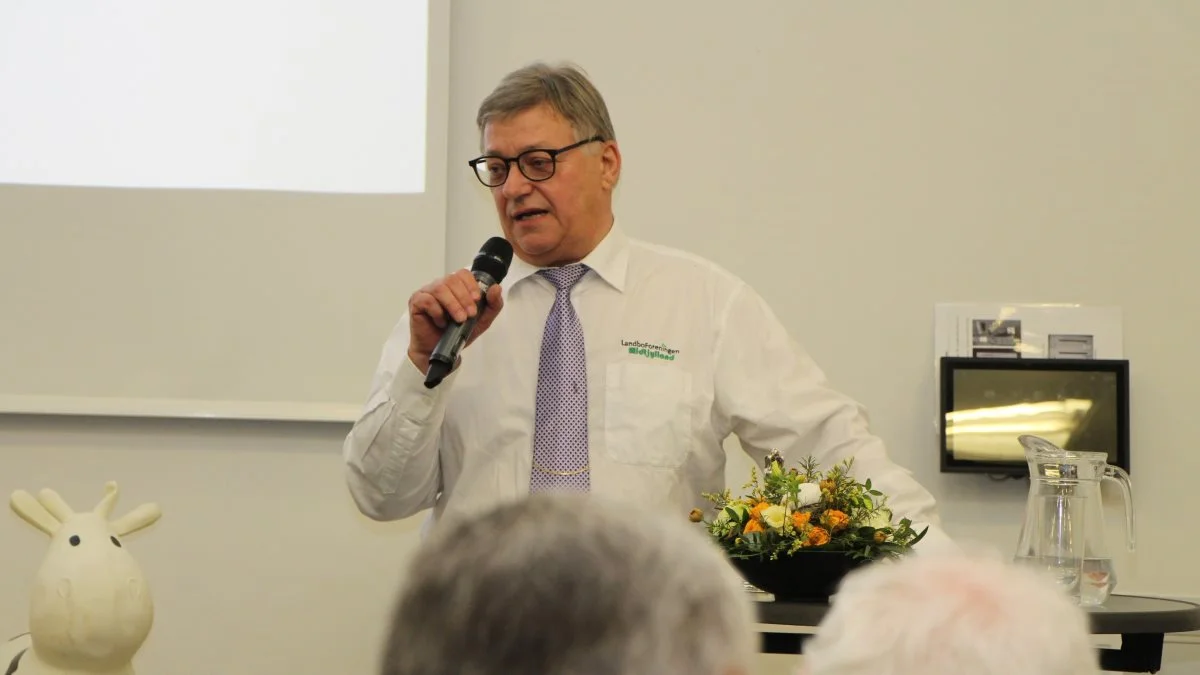 Den afgående formand i Landboforeningen Midtjylland, Frede Lundgaard Madsen, talte om den grønne omstilling på foreningens generalforsamling forleden.