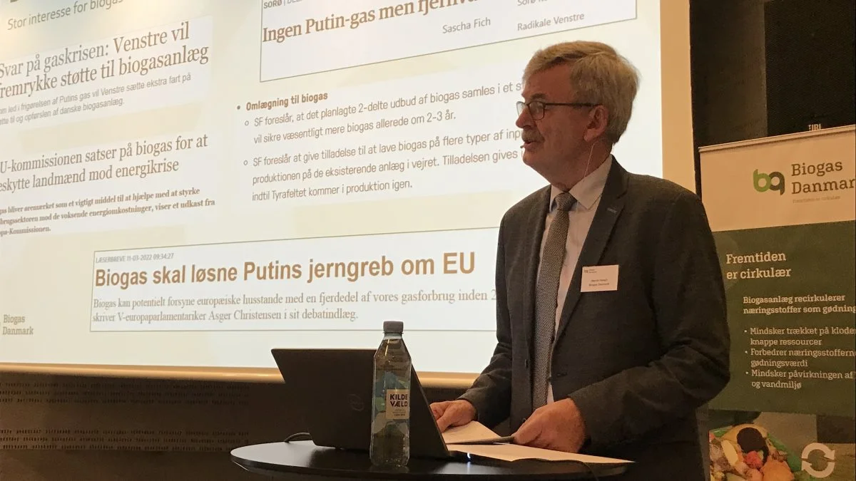 Biogasbranchen er klar til at levere en massiv indsats for at udfase den russiske gas, sagde Henrik Høegh, formand for Biogas Danmark, ved brancheorganisationens generalforsamling. Foto: Biogas Danmark