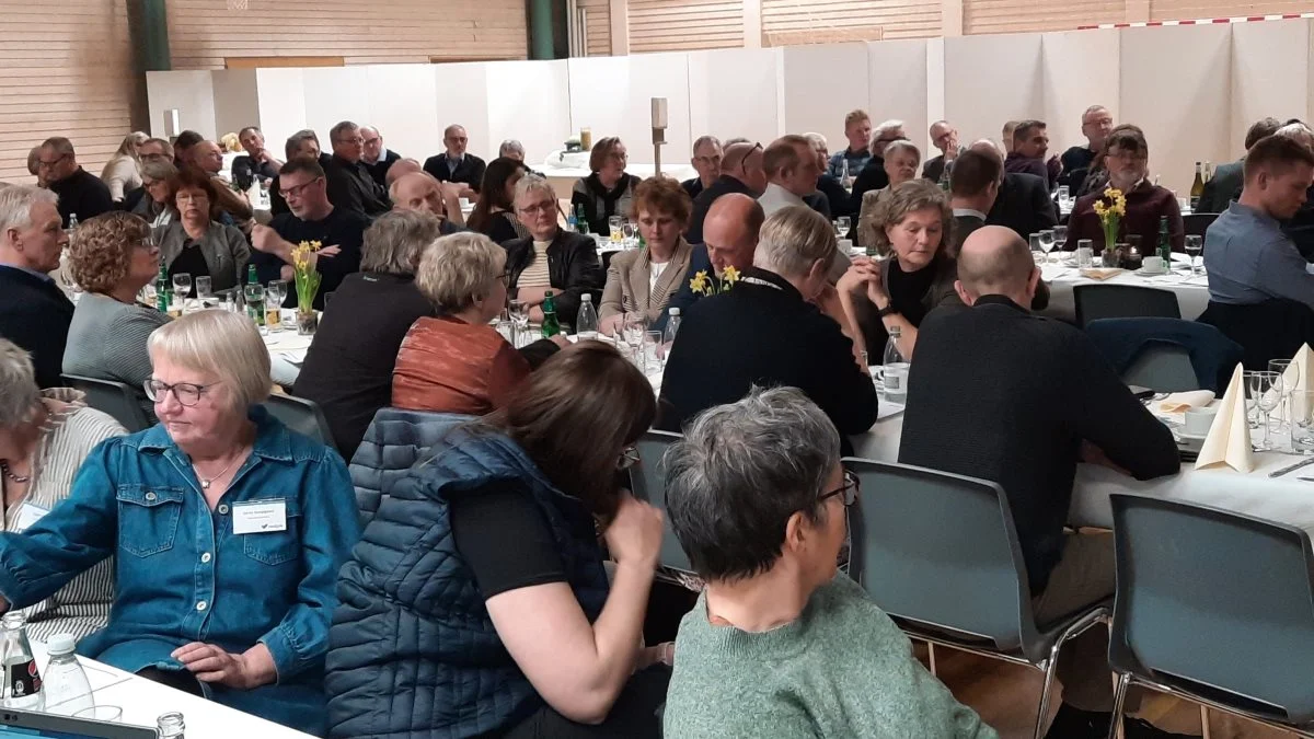 Omkring 125 deltog i generalforsamlingen i Vestjysk Landboforening, der blev holdt i Videbækhallen. Fotos: John Ankersen