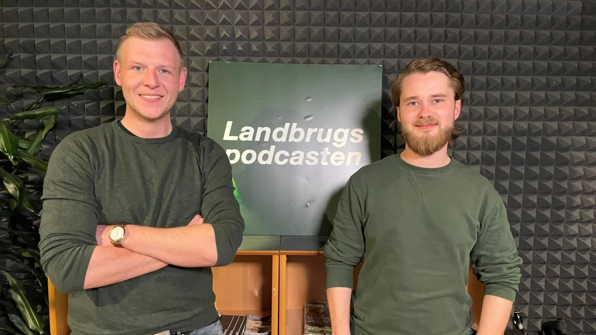 Anders Nøhr Lau (tv) og Mads Krabbe (th) er værter på Landbrugspodcasten. Foto: Nutrifair.