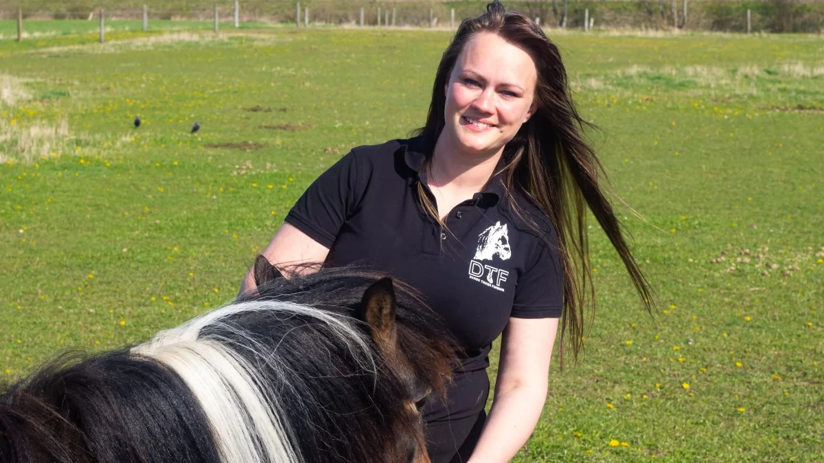 - En tinkerhest er en familiehest, og en hest til enhver smag, siger Annette Hedlund, der her tager sig af en af hendes egne heste ved Stald Hedlund i Vestsjælland. Foto: Henning K. Andersen