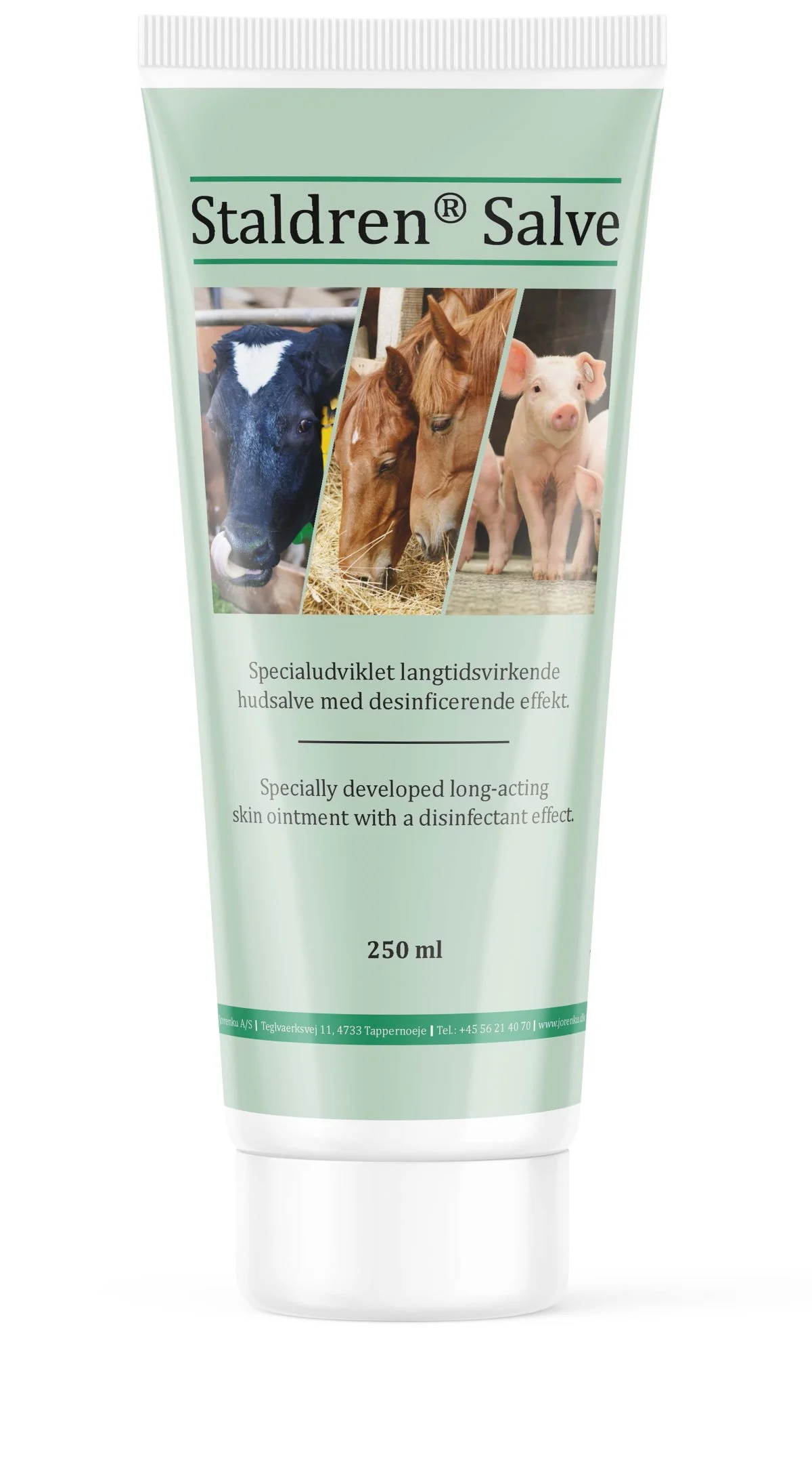Staldren Salve fås i tuber med 250 ml.