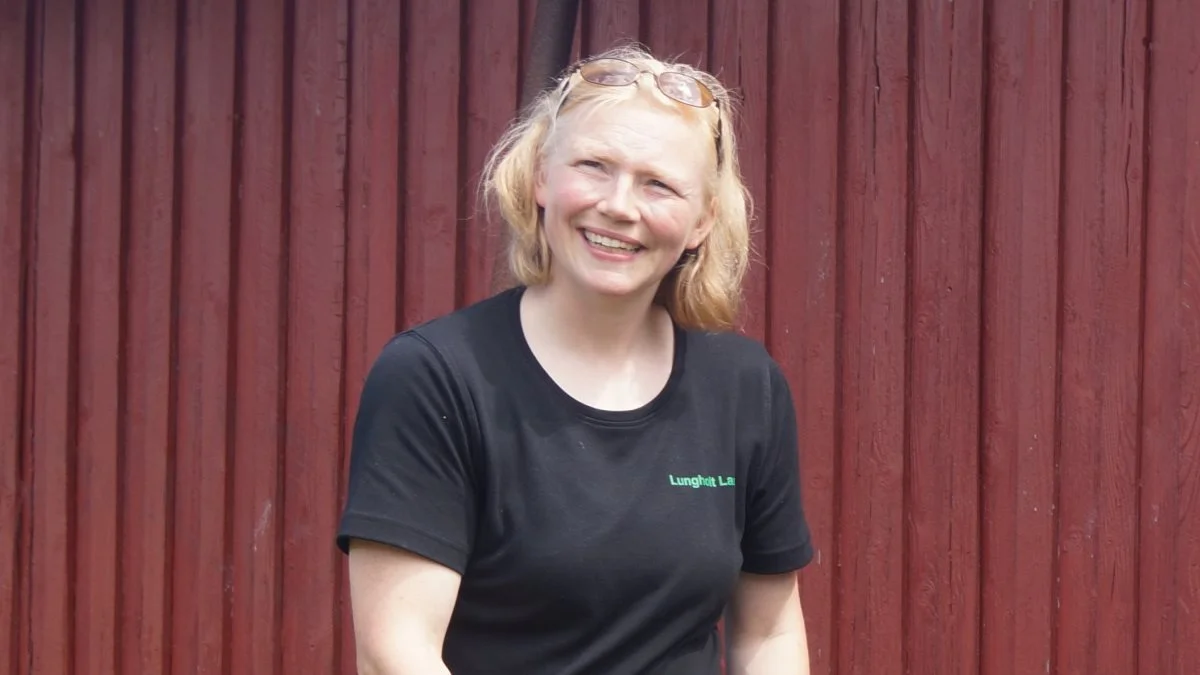 Mette Marie Lungholt ved det seneste dyrskuet. Hun har deltaget hvert år siden 2011. Arkivfoto