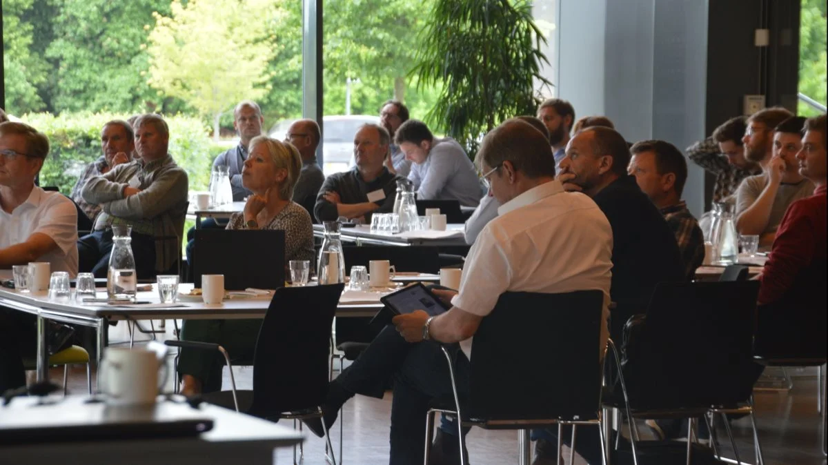 44 landmænd var med, da Seges Innovation, Forenet Kredit og Nykredit, holdt klimadag hos VKST i Sorø. Foto: VKST