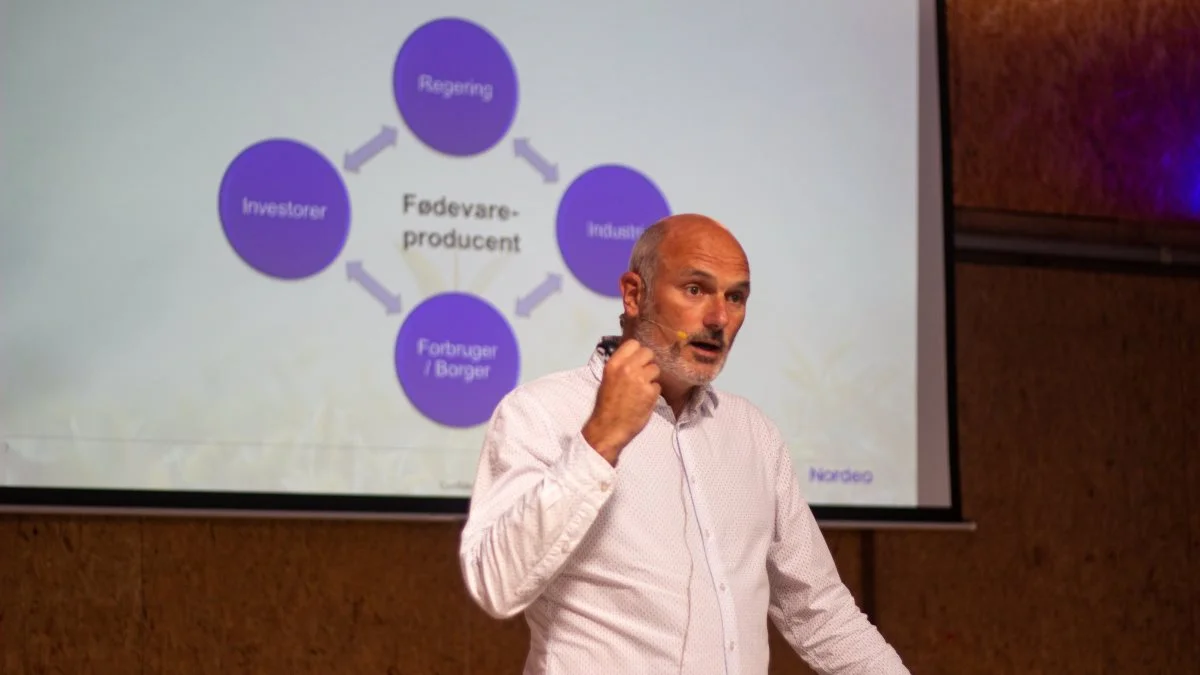 - Vi arbejder på at få mest mulig korrekt data om landbrugets reelle CO2-udledning, fortalte Nordeas landbrugsdirektør, Morten Riget. Foto: Henning K. Andersen