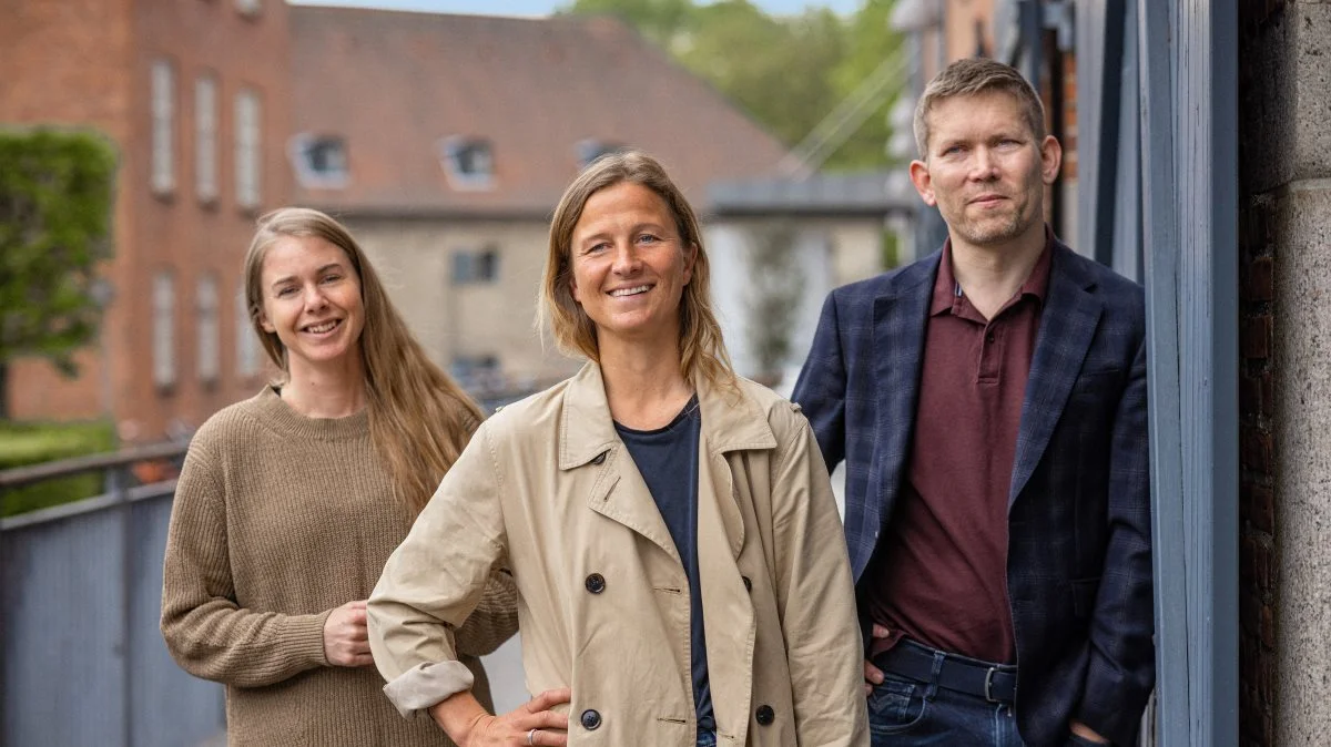 Fra venstre: Ida Boesen, Julie Koch Fahler og Simon Haldrup. Foto: Agreena