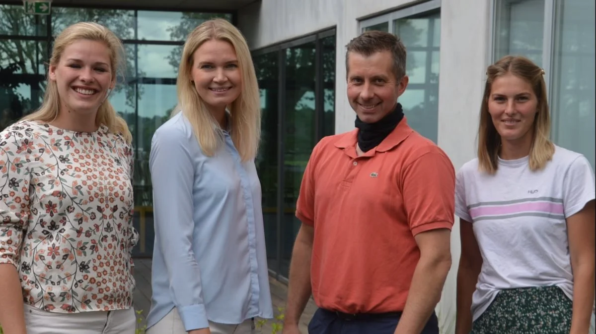 De fire nye kvægrådgivere hos VKST. Fra venstre: Marjolein Tersteeg, Kathrine Gaarde Jakobsen, Anders Piil og Lin Røpke. Foto: VKST