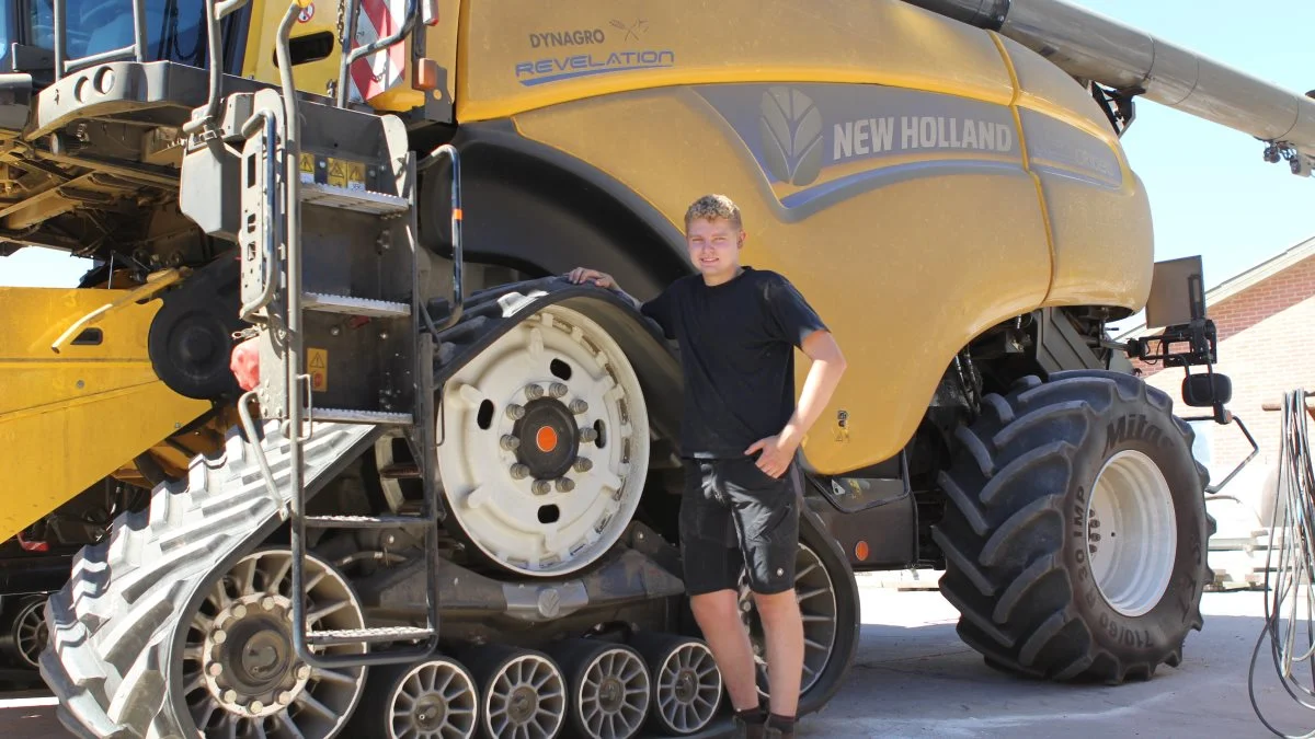 Nu gik det lige så godt, men så blev der en ufrivillig pause i høsten for driftsleder Niels Peter Iversen, da den spritnye New Holland efter en pause meldte fejl i motorsoftwaren. Fotos: Anne Wolfenberg
