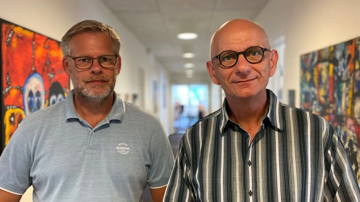 Frank Rasmussen (tv.) og Erik Bendix Jensen (th.) bliver Djursland Landboforenings nye ESG-rådgivere. Foto: Djursland Landboforening