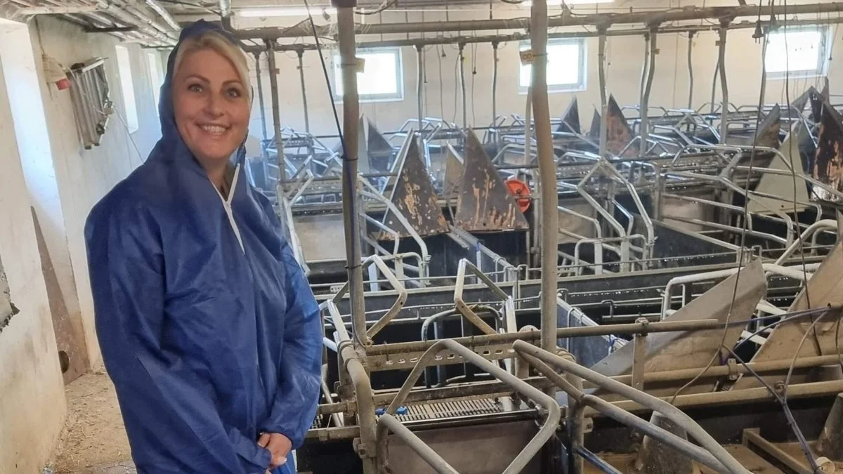 Og så var hun forbi griseproduktionen ved Niels Salling Vestergaard, Jerslev.