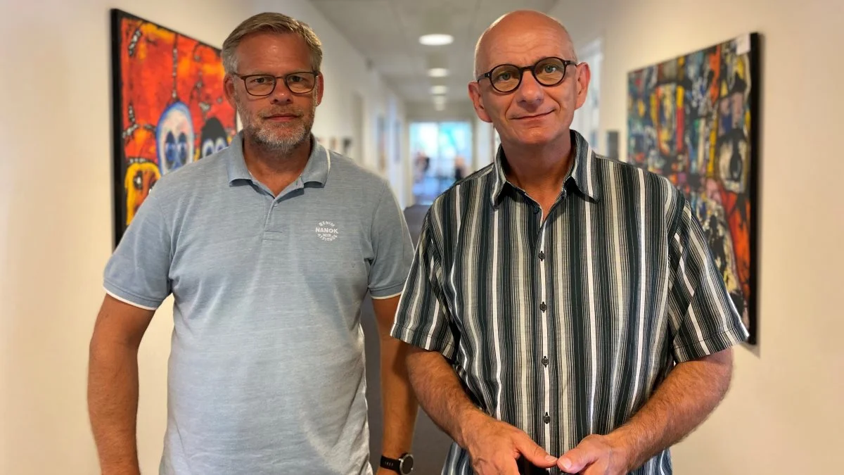 Frank Rasmussen (tv.) og Erik Bendix Jensen (th.) bliver Djursland Landboforenings nye ESG-rådgivere. Foto: Djursland Landboforening