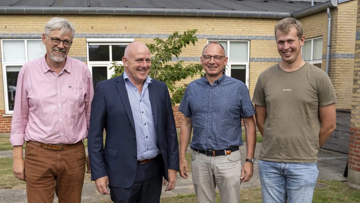 Der var god stemning ved mødet, hvor fire af gruppens deltagere kunne deltage fysisk. Det var fra venstre: Erik Poulsen, Steen Bitsch, Sven Agergaard og Martin Rohde Andersen.