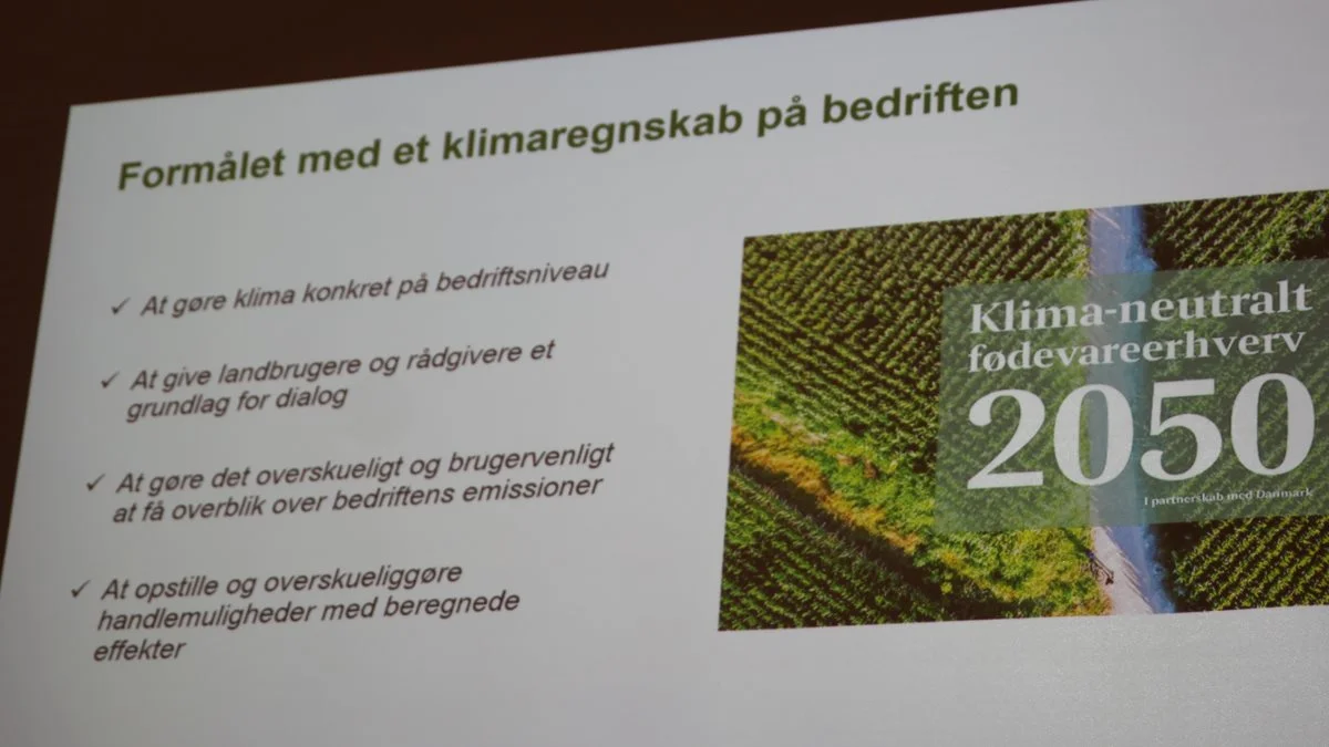 Formålet med et klimaregnskab på bedriften ifølge klimachef hos Seges, Hans Roust Thysen.