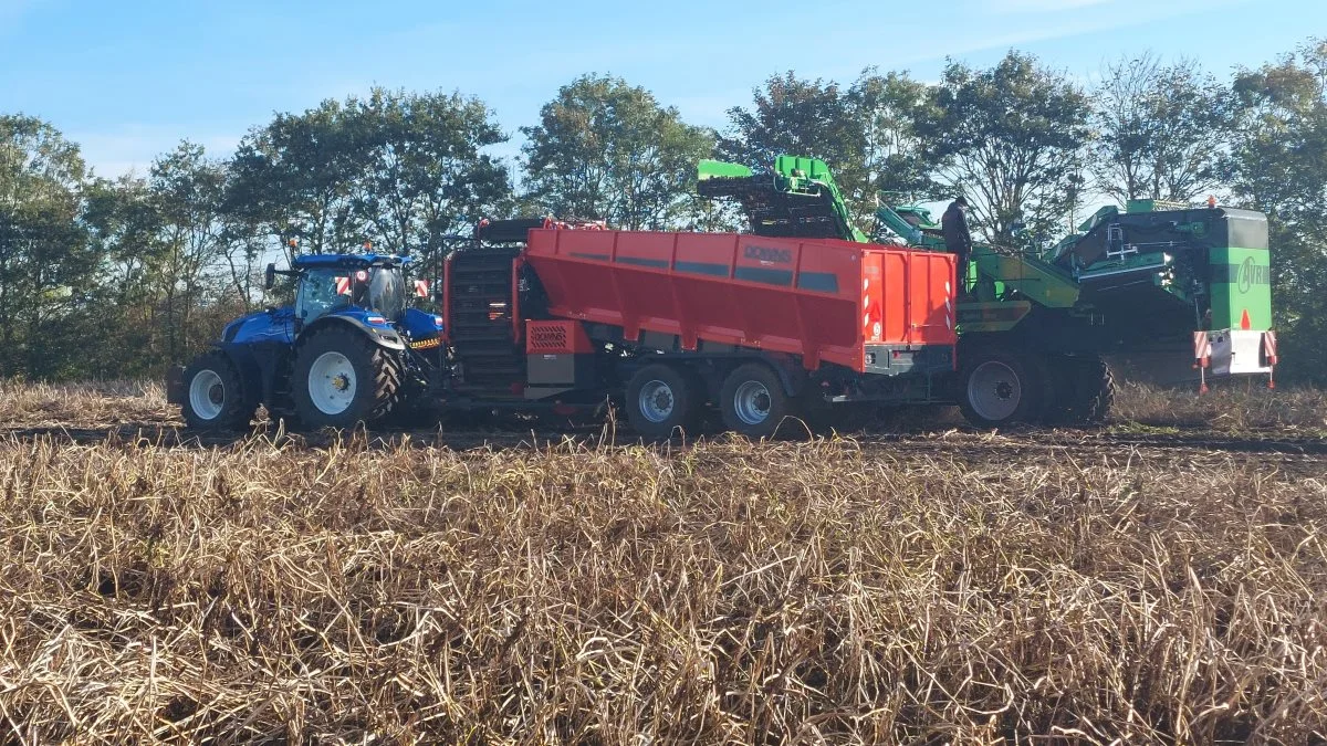 AVR 9200 Cross Roller og Downs pendlervogn i aktion i forbindelse med kartoffeldemo-dagen i Vojens. Foto: John Ankersen