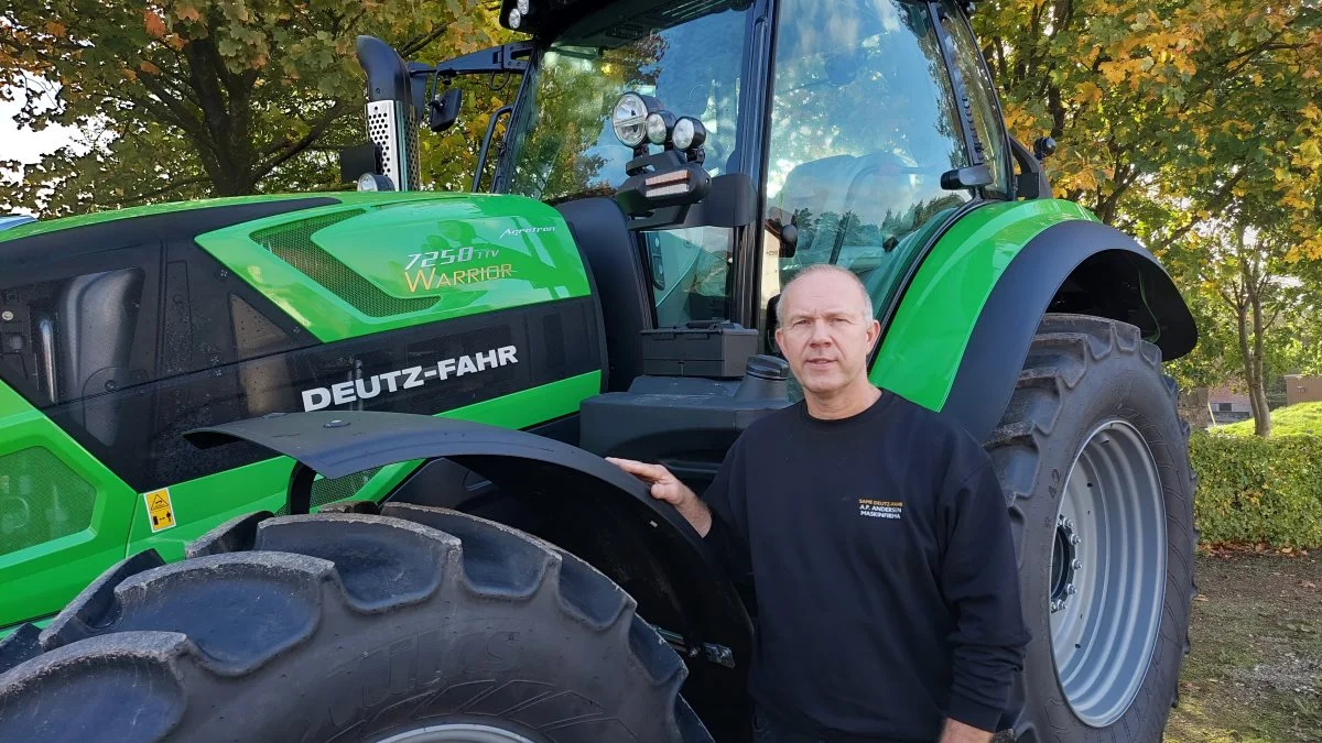 Lars Andersen er indehaver af A.P. Andersen Maskinfirma i Gjerndrup ved Brørup, der er forhandler af både Same og Deutz-Fahr. Foto: John Ankersen