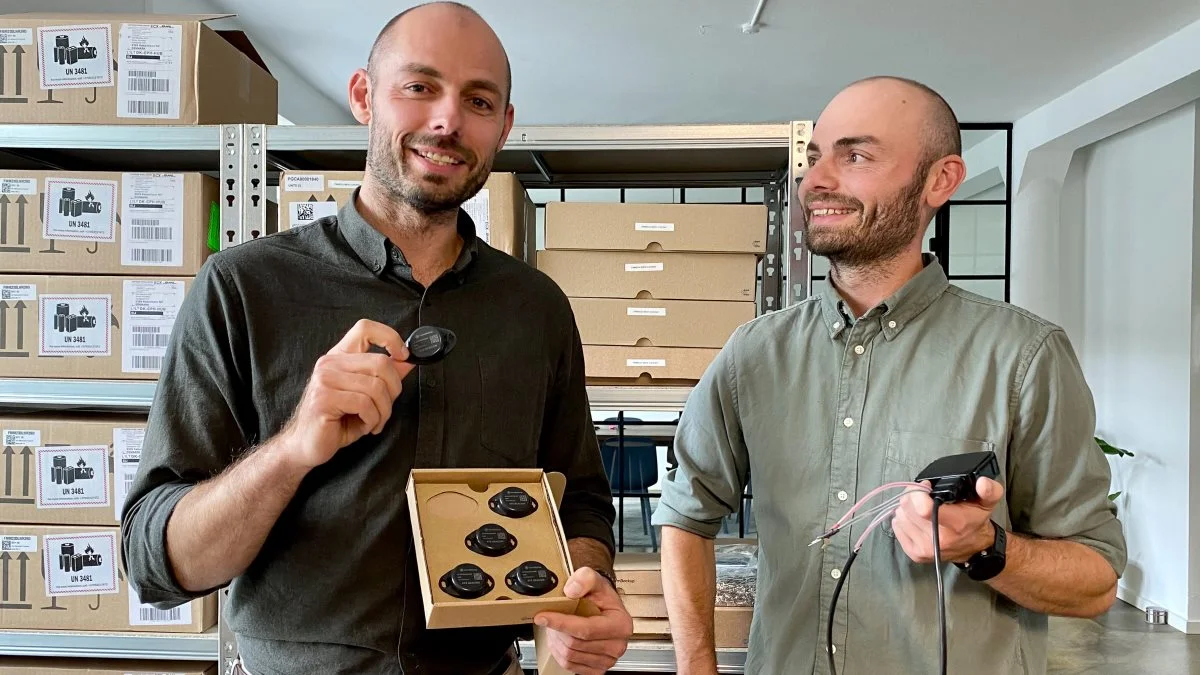 Søren (tv.) og Anders (th.) er begge landmandssønner og medstiftere af FarmBackup, der nu lancerer et IT-system til nøjagtig beregning af DB2. Foto: FarmBackup.
